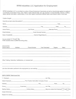 Employment Application